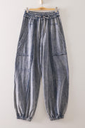 Blue Mineral Wash Joggers