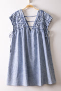 Mineral Washed Chambray Mini Dress