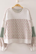 Sage Floral Patchwork Sweatshirt