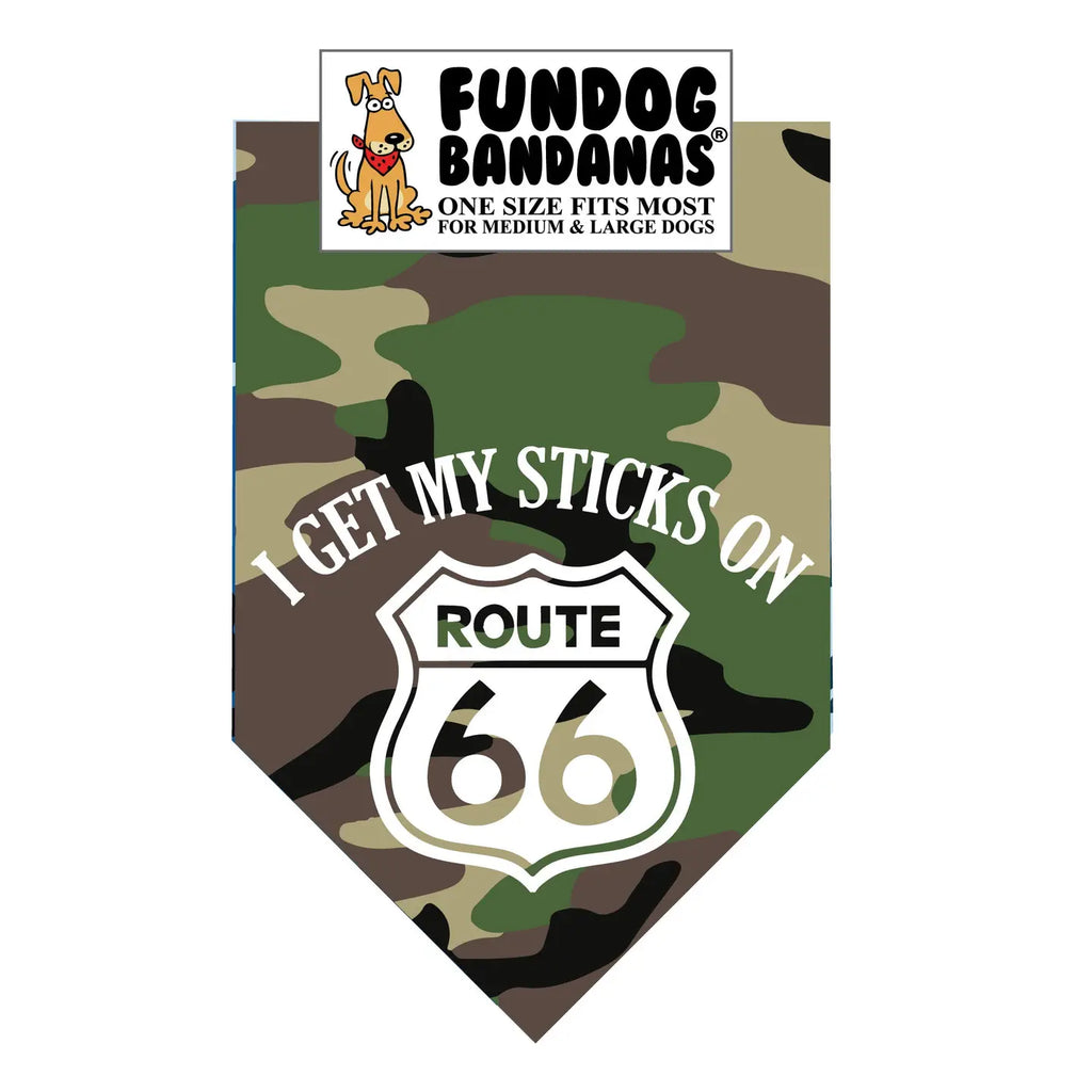 I Get My Sticks On Route 66 Dog Bandana