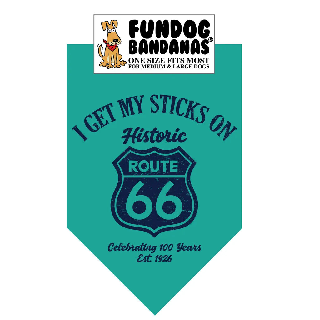 I Get My Sticks On Historic Route 66 Dog Bandana
