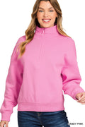 Fleece High Neck Half Zip Sweatshirts