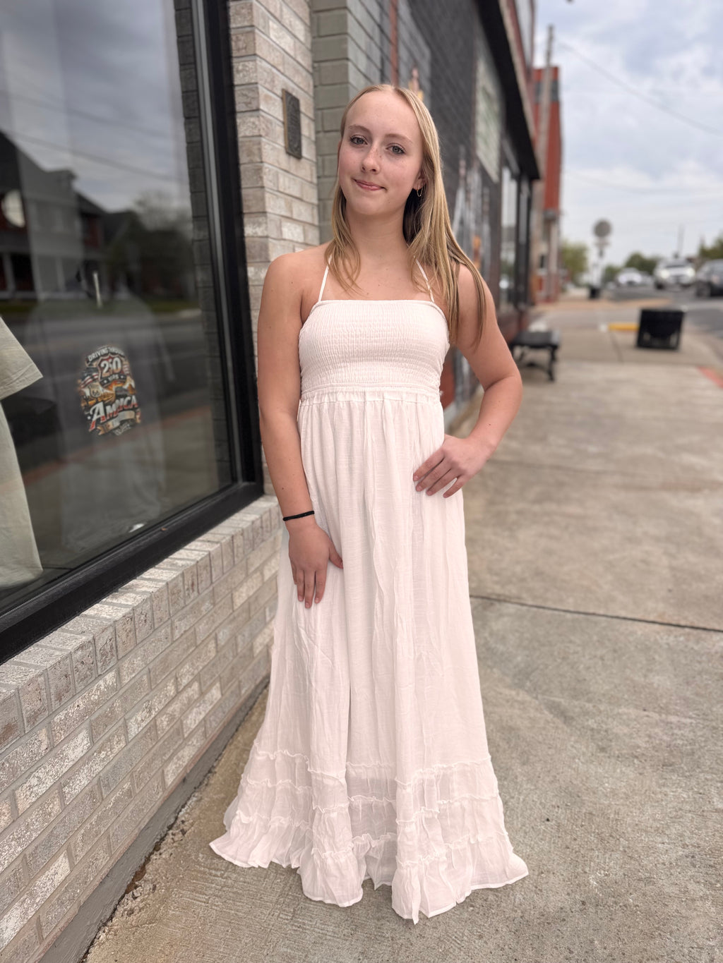 Smocked Halter Maxi Dress