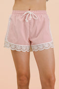 Lace Trim Activewear Shorts