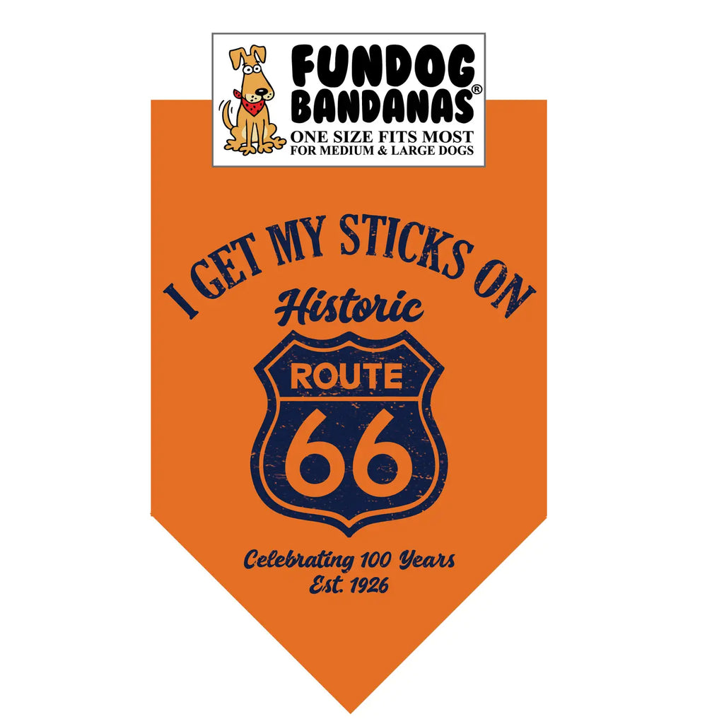 I Get My Sticks On Historic Route 66 Dog Bandana