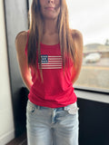 Ribbed american flag scoop neck tank top