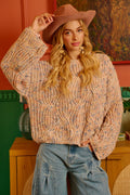 Textured Multi Colors Sweater Top Relaxed Fit