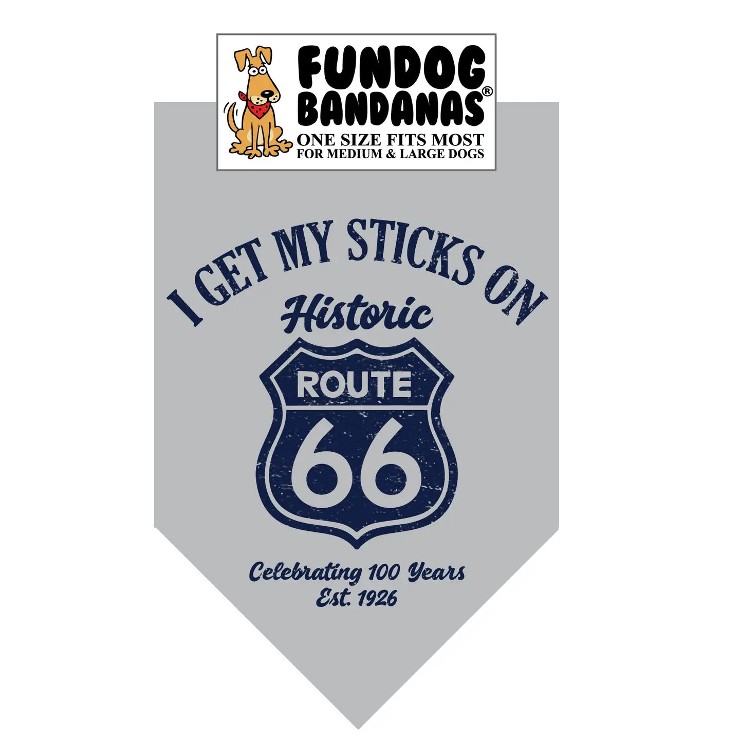 I Get My Sticks On Historic Route 66 Dog Bandana