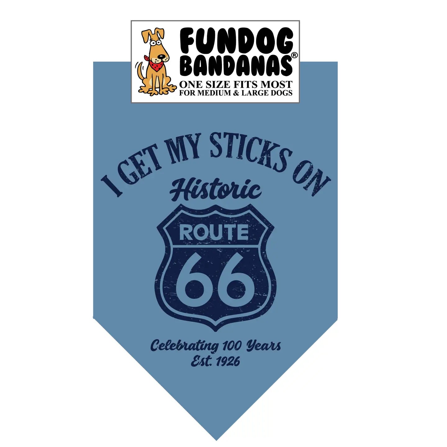 I Get My Sticks On Historic Route 66 Dog Bandana