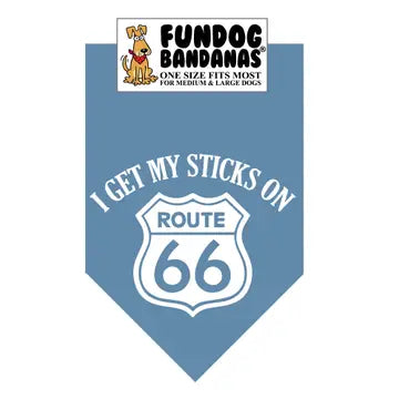 I Get My Sticks On Route 66 Dog Bandana
