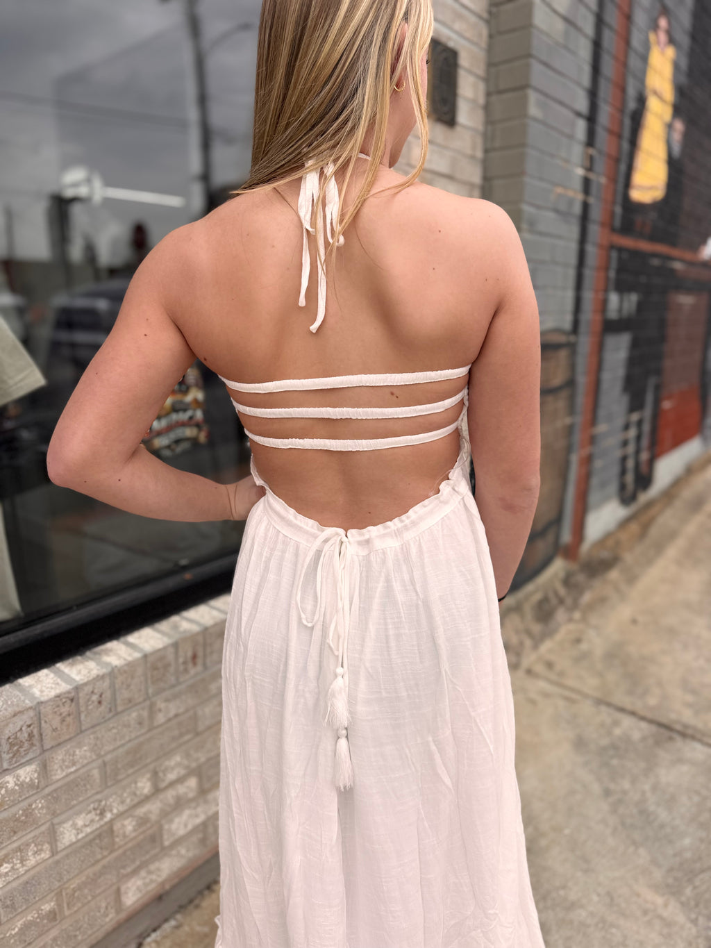 Smocked Halter Maxi Dress