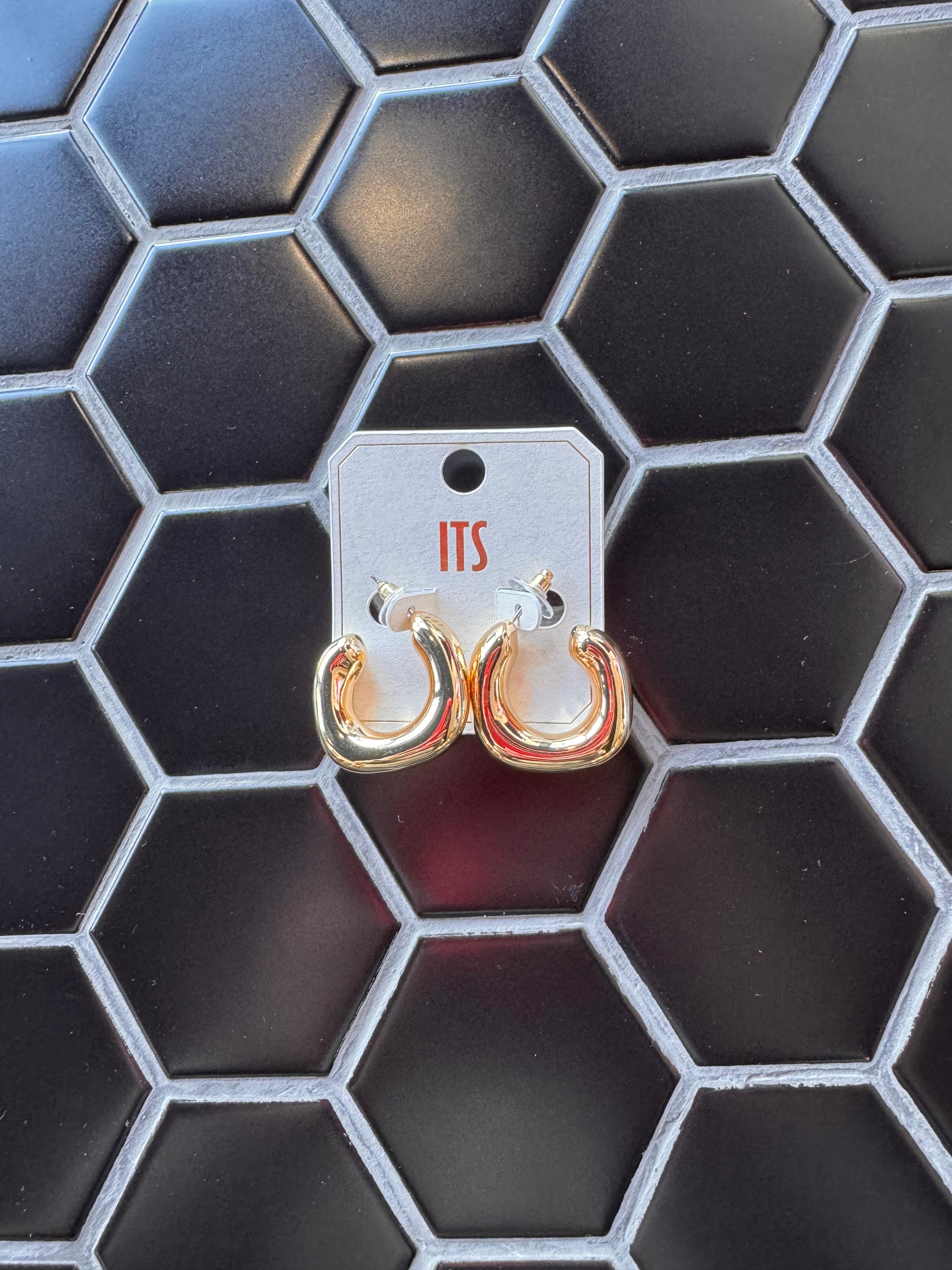 Thick Gold Hoop Earrings