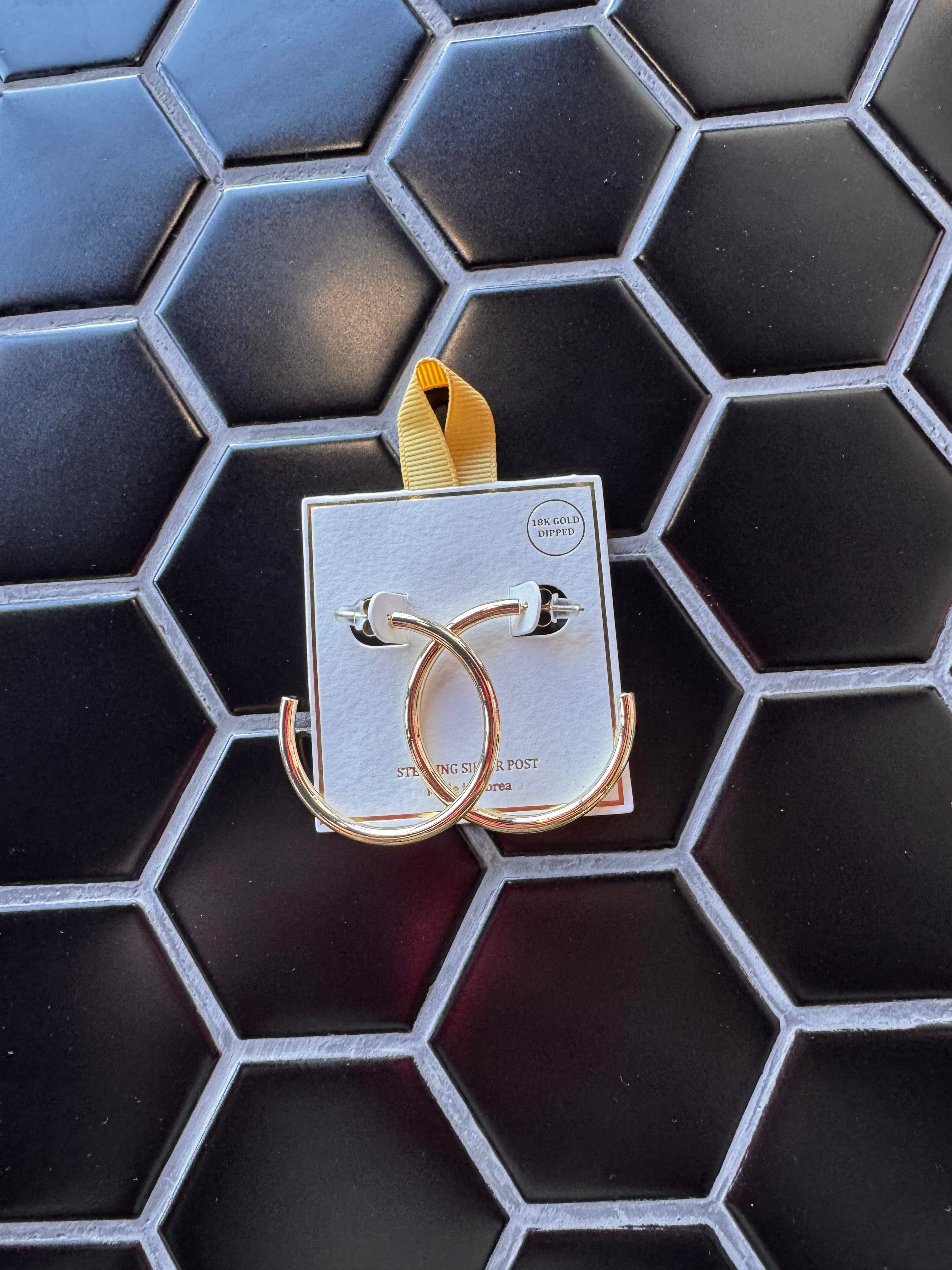 Simple 1 1/2 Inch Gold Hoop Earrings