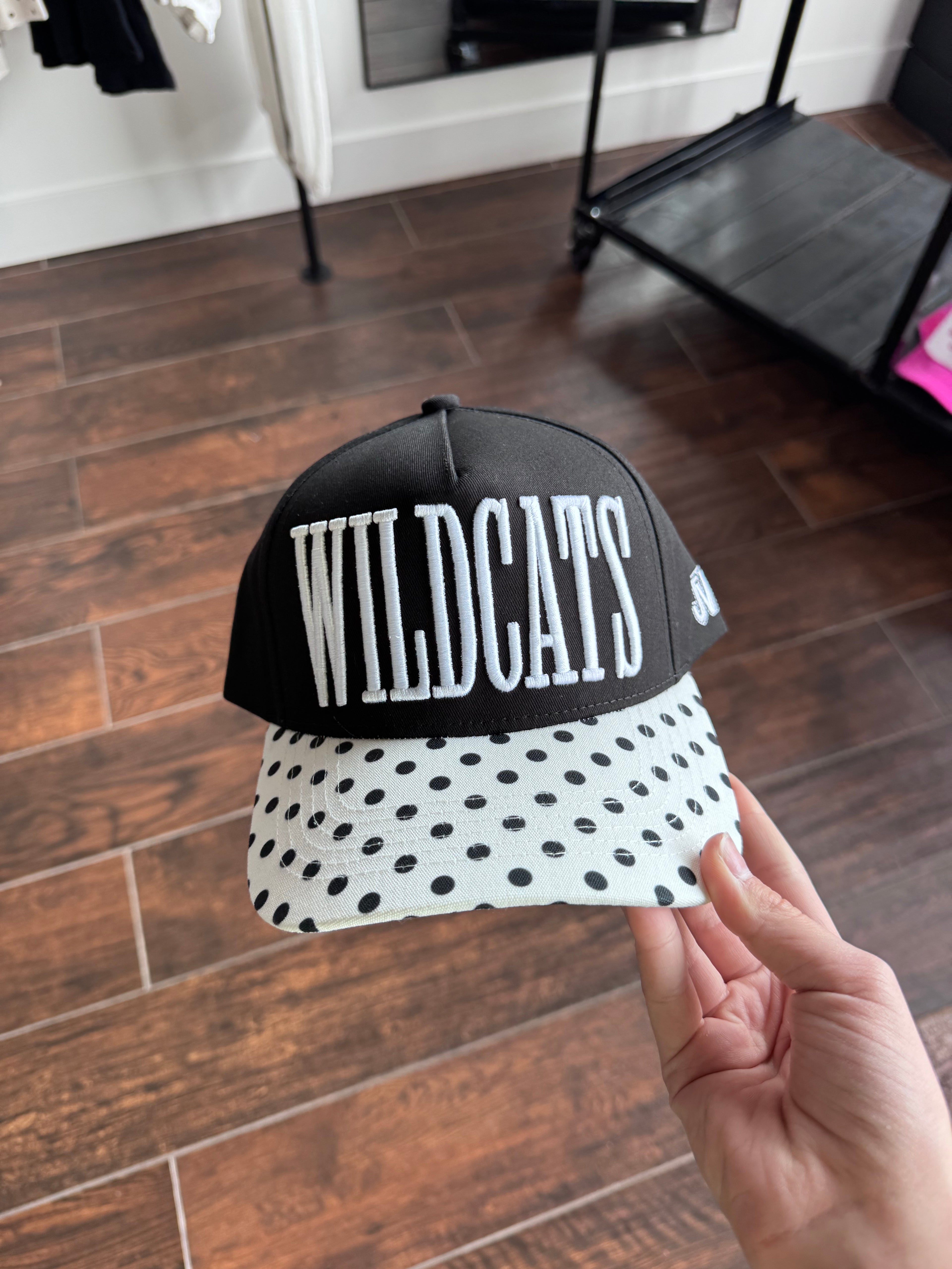 Wildcats Embroidered Polka Dot Hat