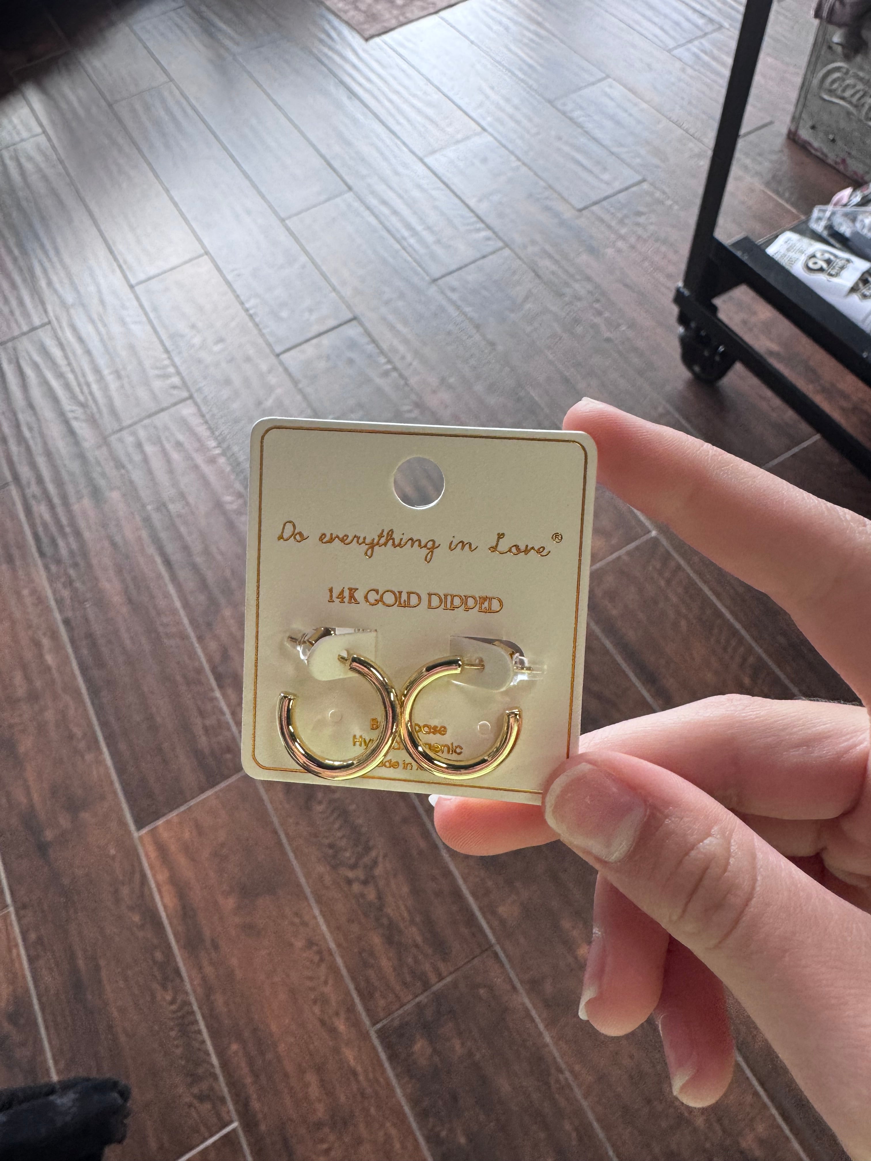 14K Gold Dipped Small Hoop