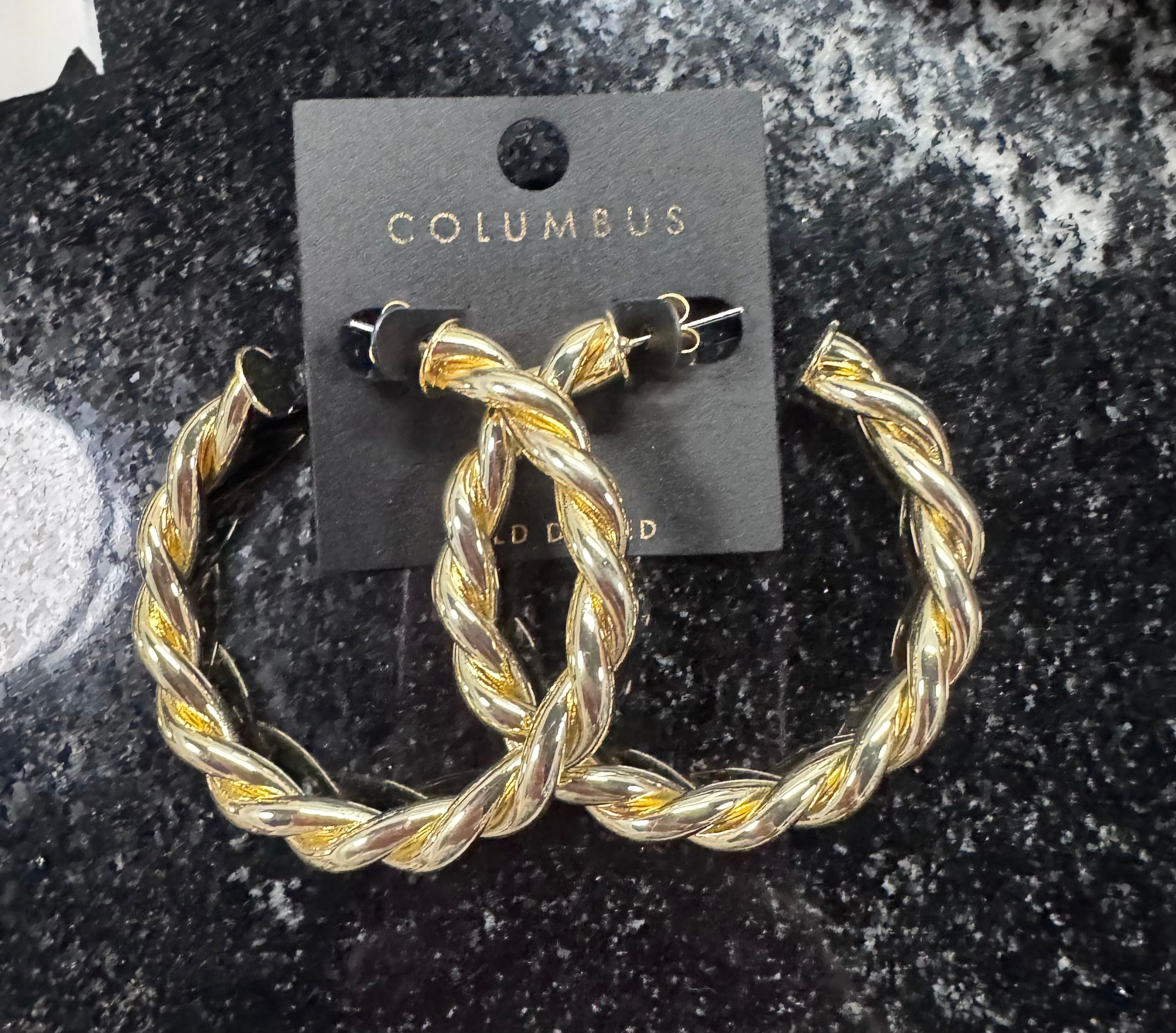 Gold Swirl Hoop Earrings