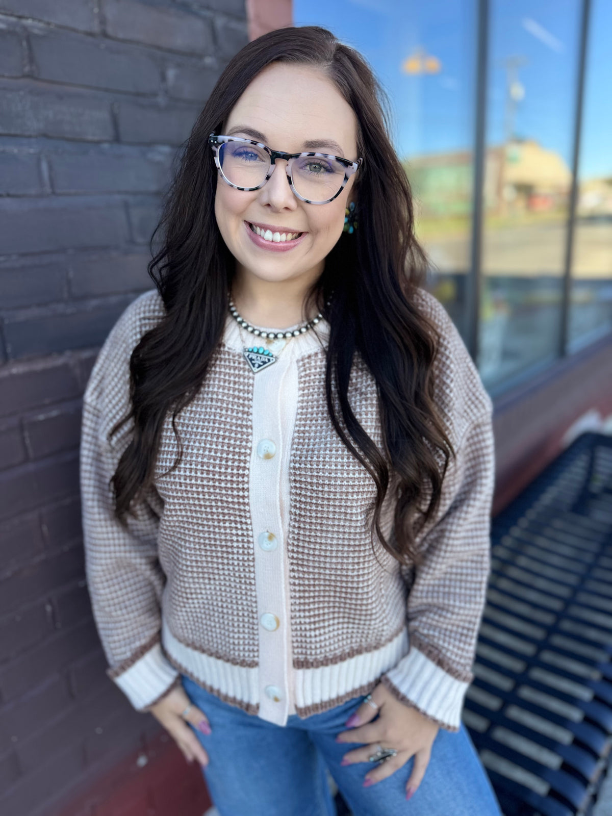 Soft Mocha Button Sweater