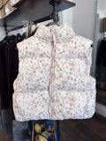 Snow Leopard Print Puffer Vest