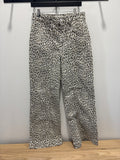 High Rise Seam Detail Cheetah Print Jeans