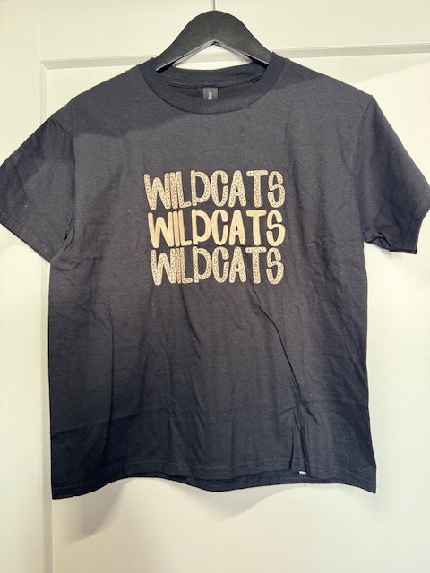Youth School Spirit Leopard Print Wildcats T-Shirt