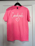 School Spirit Cardinals Heart T-Shirt
