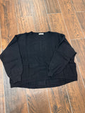 Plus Viscose Front Seam Round-neck Sweater