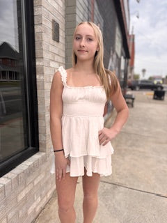 Smocked Square Neck Romper