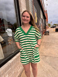 Stripe Casual Knit Romper