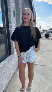 Striped Drawstring Shorts