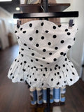 Polka Dot Cotton Print Bubble Hem Tube Top
