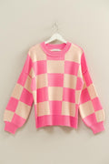 Checkered Knit Sweater