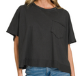Exposed seam boxy top