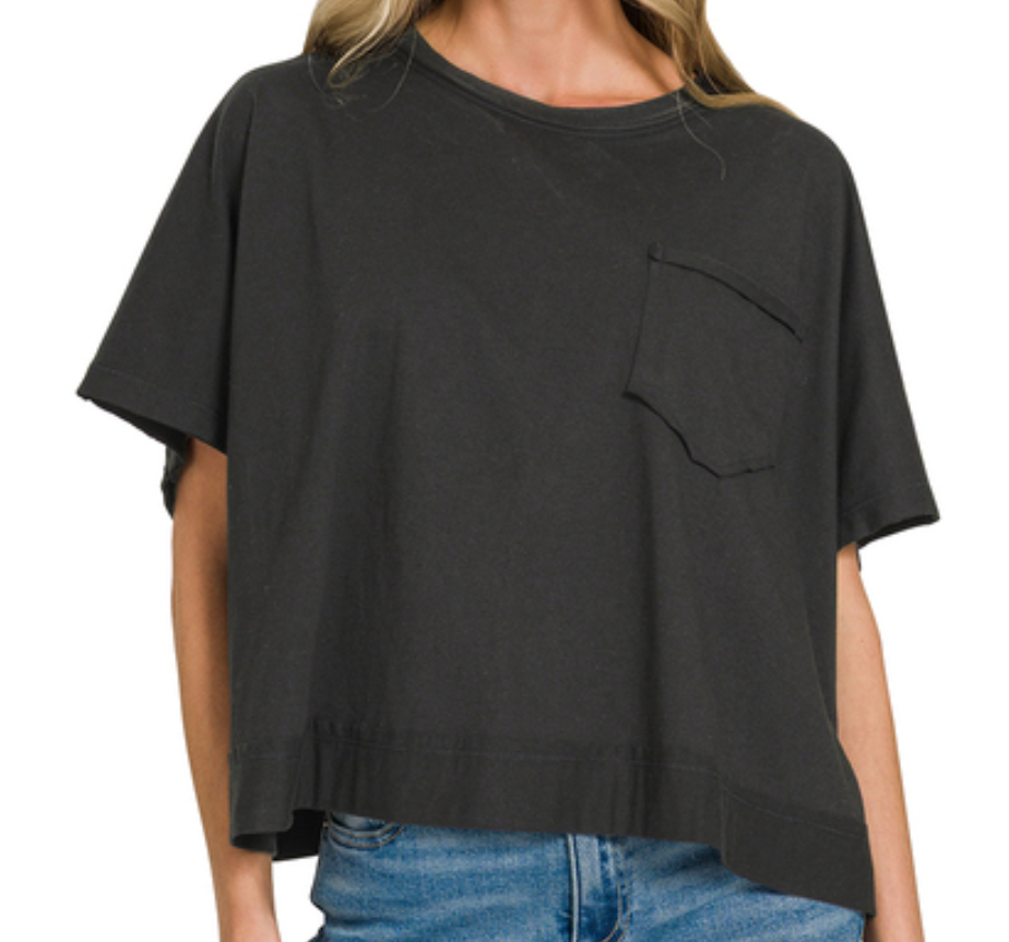 Exposed seam boxy top