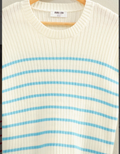 Sleeveless Ribbed Striped Knit Top