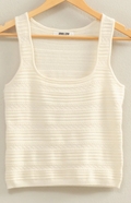 Textured Sleeveless Scoop Neck Knit Top