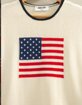 Rolled Hem Sleeveless Flag Graphic Top