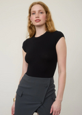 Round Neck Short Sleeve Knit Bodysuit