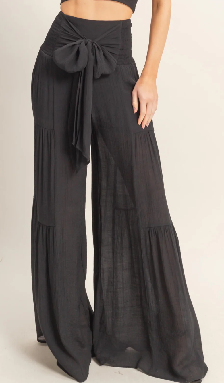 Smocked Waist Palazzo Pants