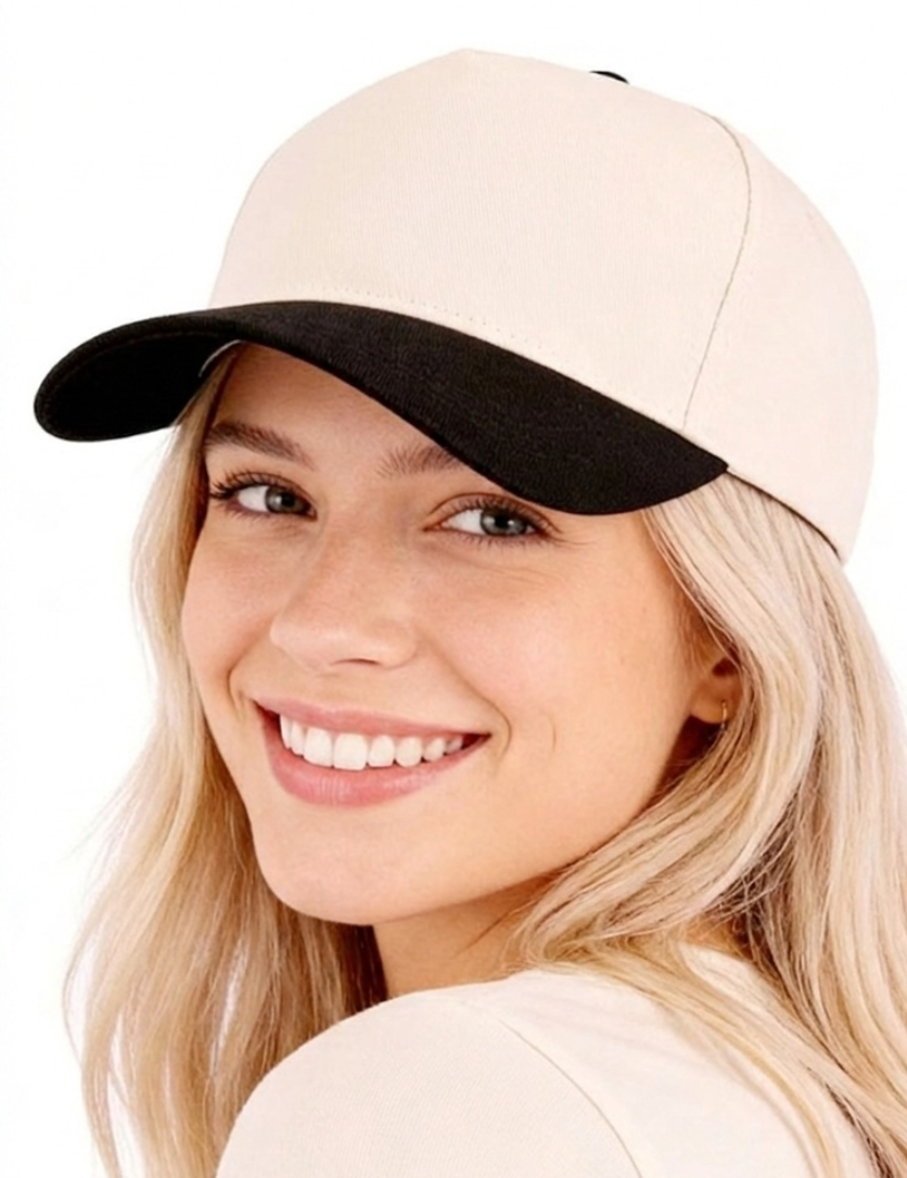 Plain Two-Tone Canvas Cotton Hat