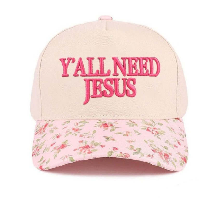 Y'all Need Jesus Two Tone Canvas Cotton Cap