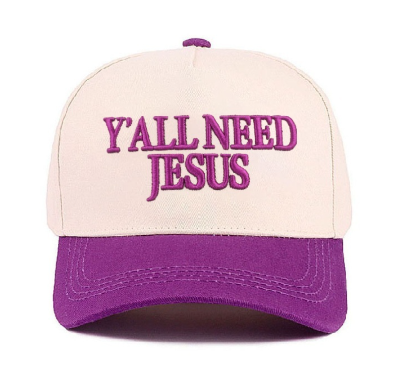 Y'all Need Jesus Two Tone Canvas Cotton Cap