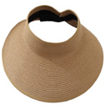 Ponytail wide brim packable visor hat