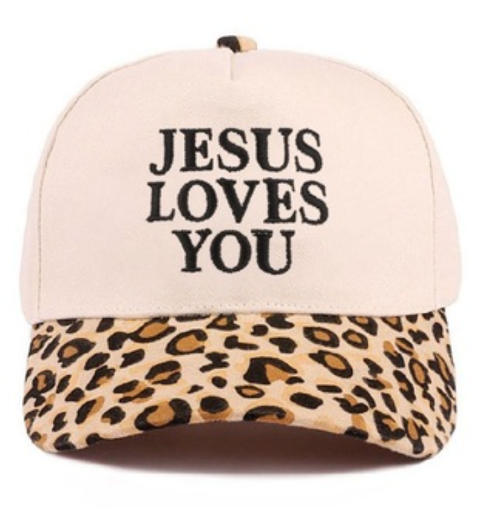 Jesus Loves You Two Tone Cotton Hat