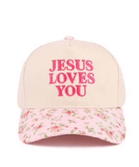 Jesus Loves You Two Tone Cotton Hat