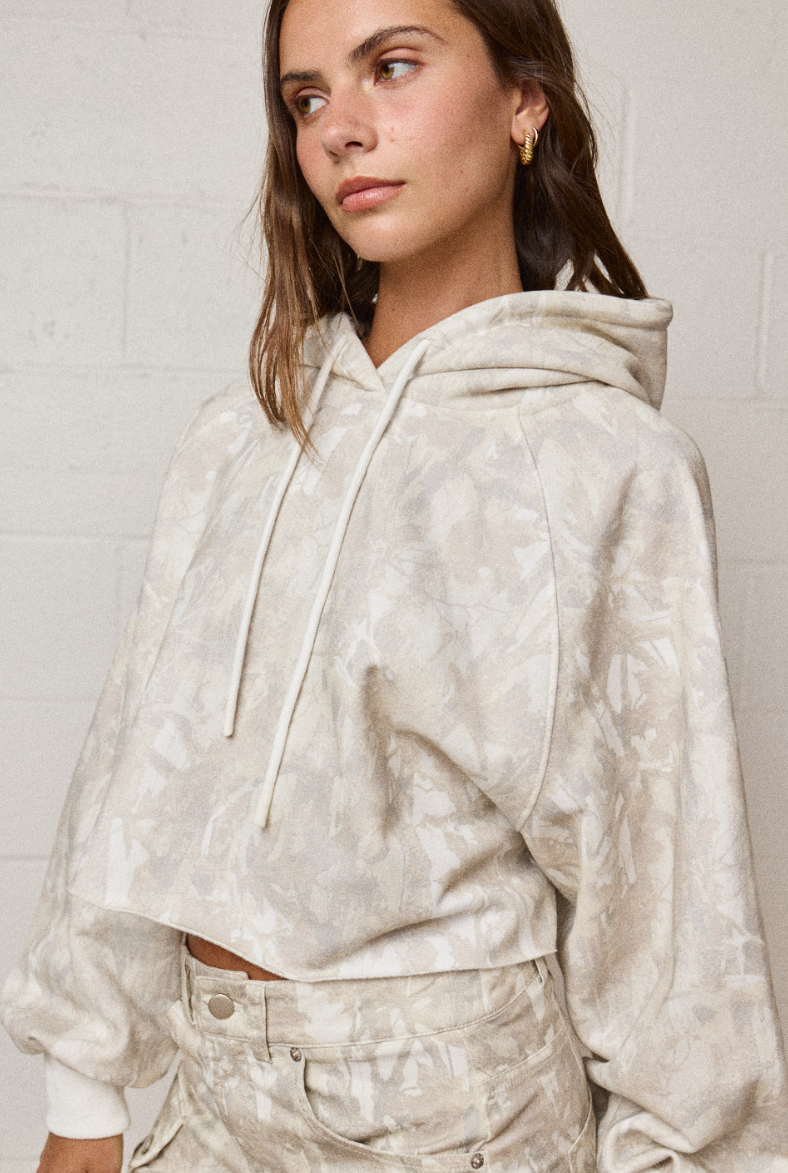 Camo Cropped Hoodie Top
