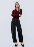 The Reese Flying Monkey High Rise Black Barrel Jeans