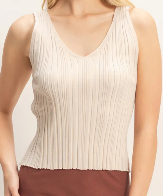 Ribbed V-Neck Tank Top