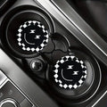 2pcs Checkered Print / Smiley face Car Coaster