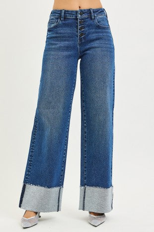 Magnolia Slouchy Wide Leg Jeans With Cuffed Hem