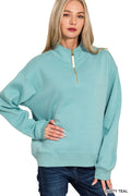 Pullover with Half Zip Detail